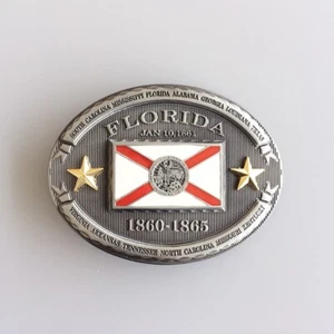 Hebilla de cinturón con hebilla de cinturón de bandera ovalada occidental de Florida - Imagen 1 de 4
