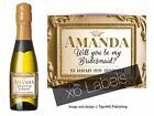 PERSONALISED gold / gold MINI Champagne Wine bottle labels Wedding Hen Birthday