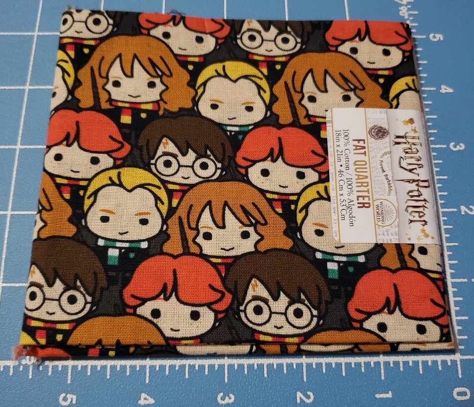 NIP Harry Potter Chibi Fat Quarter Eugene Textiles Harry Ron Hermione Draco - Image 1 of 4