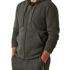BASS OUTDOOR Big Boy Zero Day Sherpa-Lined Hoodie Sweatshirt Olive green L 14-16 - Picture 1 of 7