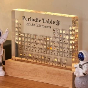 Tabla Periódica de Elementos Expositor Acrílico Madera USB LED Base de Luz Regalo Decoración - Imagen 1 de 7