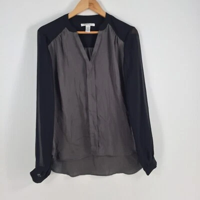 Blusa feminina Kenneth Cole tamanho L multicolorida manga longa gola V 045826 - Imagem 1 de 4