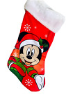 Bas de Noël Disney Mickey souris blanc doux brassard rouge soyeux bas de Noël