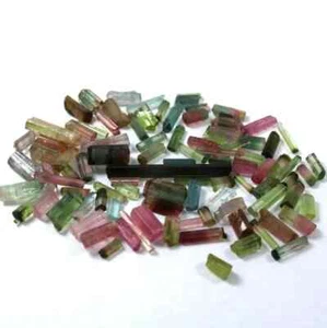 Natürlicher zweifarbiger mehrfarbiger 200 kt Turmalin Bleistift grob Posten lose Edelsteine - Bild 1 von 6