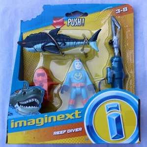 NEW IMAGINEXT Deep Sea Reef Diver w/ Shark & Harpoon By Fisher Price - Picture 1 of 3