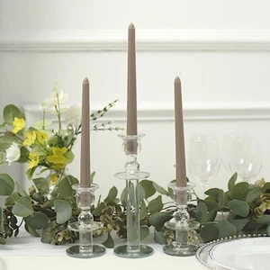 120 Taupe Premium 10" Taper Candles Unscented Dinner Party Wedding Decorations - Picture 1 of 8
