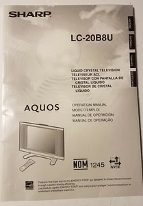 Sharp Aquos LC-20B8U Liquid Crystal Television MANUAL - Picture 1 of 3