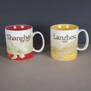 Lotto tazze Starbucks Lanzhou e Shanghai tazza Cina 16 oz straniere - Foto 1 di 11
