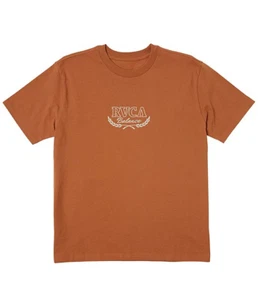 RVCA Balance Laurels Rust Brown Short Sleeve 100% Cotton T-Shirt NEW Large - Picture 1 of 1