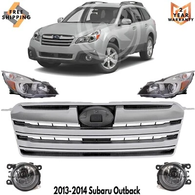 Front Grille Assembly & Head Light Assembly For 2013-2014 Subaru Outback - Imagem 1 de 4