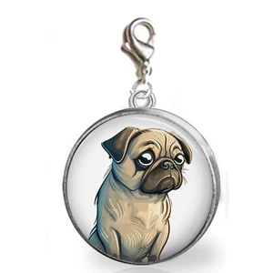 Cartoon Pug Puppy Dog Charm Family Furbaby Pug Lover Handcrafted Gift - Picture 1 of 1