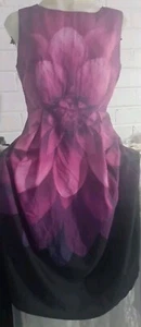 FASHOWLIM Black and Purple Floral Detail A Line Sleeveless Dress Size Large... - Picture 1 of 4