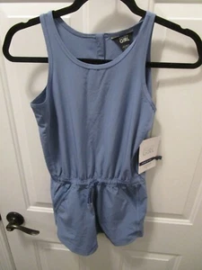 ATHLETA GIRL ON THE GO COTTAGE BLUE ROMPER SIZE MEDIUM/ 8-10 NEW - Picture 1 of 4