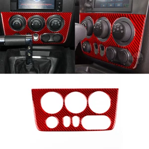 Cubierta de panel de interruptor de CD de control central de fibra de carbono roja apta para Hummer H3 2006-10 - Imagen 1 de 16