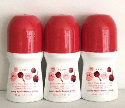 3x Avon Bath Time Body Paints Candy Apple 1.7 oz / 50 ml - Image 1 of 3