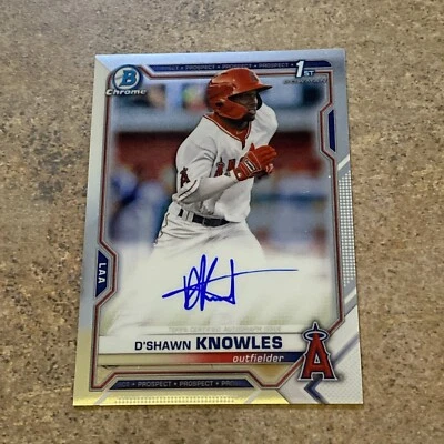 2021 Bowman D’SHAWN KNOWLES 1st Chrome Prospect Autograph 🔥🔥 Angels  - Image 1 of 3