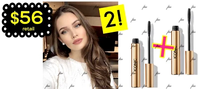 ICONIC LONDON MASCARA LOT TRIPLE THREAT VOLUME ENRICH LENGTHEN .30 oz SET ~ 2! - Image 1 of 4