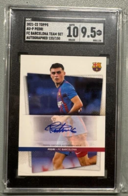 2021-22 Topps FC Barcelona Team Set Pedri /150 Auto AU-P SGC 9.5 10 - Image 1 of 2