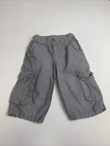 Boutique 3 POMMES Cargo Shorts Boys Size 5 Khaki Gray Hiking Gorpcore Pockets - Picture 1 of 10