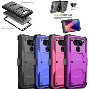 Rugged Holster Shockproof Case&Belt Clip for LG V30/V40/V50/G6/G7/G8/K40/Stylo 6 - Picture 1 of 21