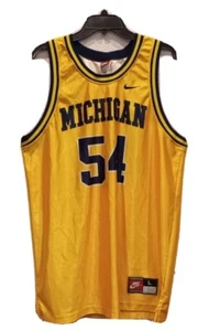 Nike Michigan Wolverines Robert Tractor Traylor #54 Basketball Jersey L Vintage - Picture 1 of 7