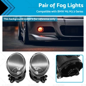 Pair Replacement Clear Fog Lights Lamps Suitable for 2001-2006 BMW E46 3-Series - Picture 1 of 10