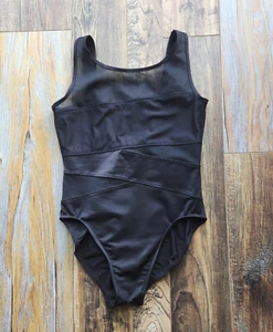 Miraclesuit Sheer Mesh One-Piece Swimsuit Panel High-Neck No-Padded Black Sz.14 - Picture 1 of 8