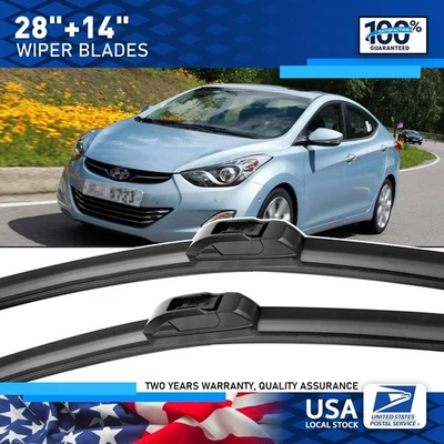 Black 28"& 14" Premium Front Windshield Wiper Blade For Kia Forte5 2014-2018 - Изображение 1 из 4