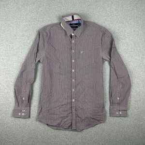 Calibre Long Sleeve Dress Shirt Size M Tailored Red Blue Check Business Italian - Bild 1 von 12