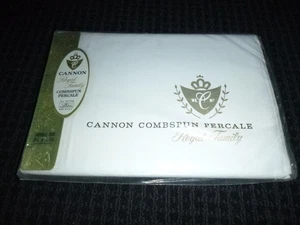 NOS Vtg 60s Cannon Royal Family White Full Flat Sheet Combspun 100% cotton perca - Picture 1 of 7