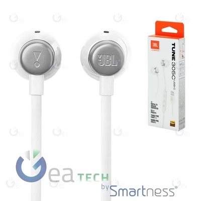 JBL Tune 305C In-Ear Kopfhörer Mit Kabel Mikrofon 3 Tasten Weiß - Bild 1 von 3