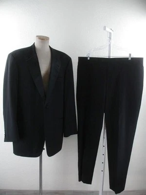 Men's 46L Hugo Boss Satie Eric Black Formal Tuxedo Suit Pants 43 X 32 100% Wool - Image 1 of 4
