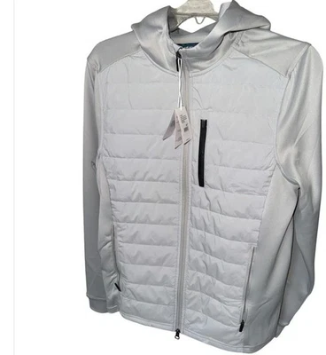Chaqueta con capucha Ben Sherman deportiva gris claro cremallera completa para hombre talla Plus XXL Foto 1 de 4