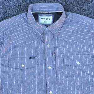 Poncho Camicia Uomo Extra Large Blu The Hondo Western Pearl Snap Performance - Foto 1 di 14