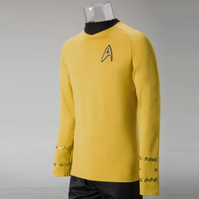 Cosplay TOS Kirk Oro Top Camisas Uniforme Serie Original Disfraces Flota Estelar Foto 1 de 4