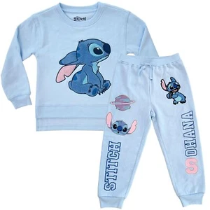 Disney Girls Lilo & Stitch Clothing Set - Stitch Sweatshirt Hoodie and Jogger - Picture 1 of 27
