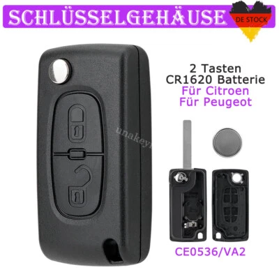 2 Tasten Klapp Schlüssel Gehäuse Für Citroen C2 C3 DS3 Pluriel Picasso Berlingo