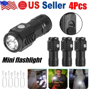 4pcs Mini LED Flashlight Super Bright Waterproof Camping Lamp w/ Tail Magnet - Picture 1 of 12