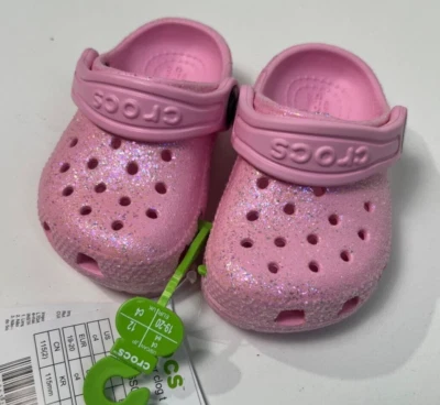 Zuecos Crocs Little Kid Girls C4 Flamenco Flament Rose Classic Glitter 2 para niños pequeños Foto 1 de 4