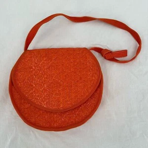 Vintage Vanessa Korb Handtasche orange rund Festival Cottagecore gewebt - Bild 1 von 11