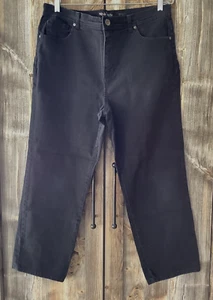 Vintage Macys Style & Co Relaxed Fit Tapered Leg Black Stretch Jeans 16P 35x26 - Picture 1 of 10