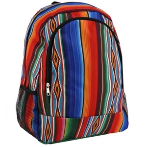 Southwest Serape Print Large Backpack School Bag Backpack Shoulder Travel Zipper - Picture 1 of 7