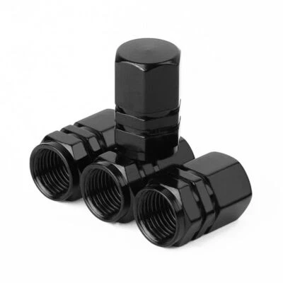 Black Aluminum Car Tyre Tire Valve Cap Wheel Stem Cap Air Dust Cover Accessories - Image 1 of 4