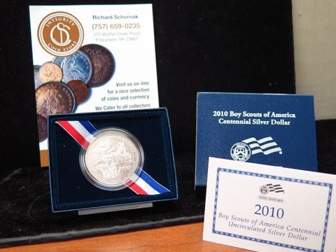 2010 Boy Scout Centennial Silver UNC Commemorative Dollar, Store Sale #12571 Cover
