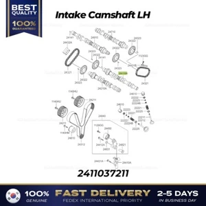 ⭐Genuine⭐ Intake Camshaft LH 2411037211 for Hyundai Santa Fe Kia Optima - Picture 1 of 1