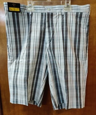 Pantalones Cortos de Golf Monterey Club Para Hombre Frente Plano 100% Algodón Azul/Gris a Cuadros 34 Nuevos con Etiquetas  Foto 1 de 4