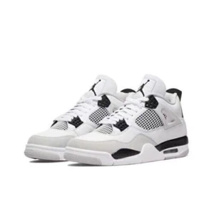 Unisex New Air Jordan Retro 4 Mid Military Black White Size UK 3-10 Xmas Gift$$$ - Picture 1 of 8