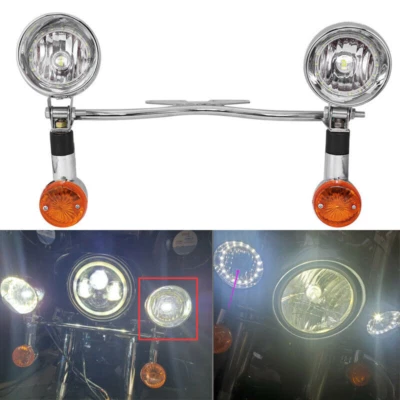 Motorcycle Front Passing Turn Signal Lights Bar Kit For Kawasaki Vulcan VN 1600 - Image 1 of 4