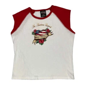 Harley Davidson Graphic Vest - XL Red Cotton - Picture 1 of 8