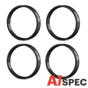 Black Polycarbonate Hub Centric Rings 73mm OD To 57.10mm ID- 4 PACK - Picture 1 of 3